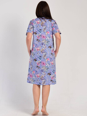 Купить Хлопковый халат на молнии с коротким рукавом VIENETTA 3110100200 в Украина в Lingerie.ua - Одяг для дому та відпочинку, Фото 4