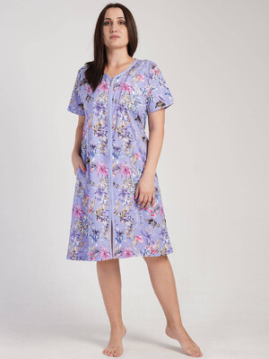 Купить Хлопковый халат на молнии с коротким рукавом VIENETTA 3110100200 в Украина в Lingerie.ua - Одяг для дому та відпочинку, Фото 5