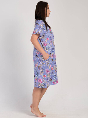 Купить Хлопковый халат на молнии с коротким рукавом VIENETTA 3110100200 в Украина в Lingerie.ua - Одяг для дому та відпочинку, Фото 6