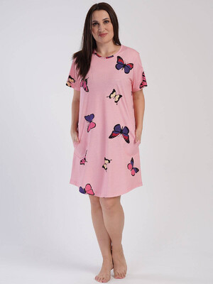 Купить Хлопковая туника большого размера с коротким рукавом VIENETTA 3120612064 в Украина в Lingerie.ua - Одяг для дому та відпочинку, Видео