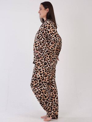 Купить Хлопковая пижама с леопардовым принтом VIENETTA 3090254962 в Украина в Lingerie.ua - Одяг для дому та відпочинку, Фото 2