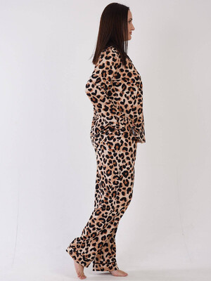 Купить Хлопковая пижама с леопардовым принтом VIENETTA 3090254962 в Украина в Lingerie.ua - Одяг для дому та відпочинку, Фото 3