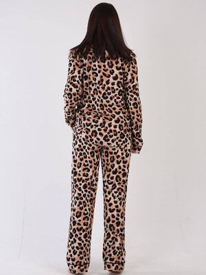 Купить Хлопковая пижама с леопардовым принтом VIENETTA 3090254962 в Украина в Lingerie.ua - Одяг для дому та відпочинку, Фото 4