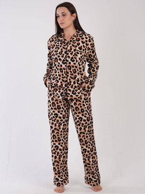 Купить Хлопковая пижама с леопардовым принтом VIENETTA 3090254962 в Украина в Lingerie.ua - Одяг для дому та відпочинку, Фото 5