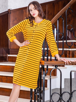 Купить Велюровый домашний халат на пуговицах COCOON O22-1253 в Украина в Lingerie.ua - Одяг для дому та відпочинку, Фото 3