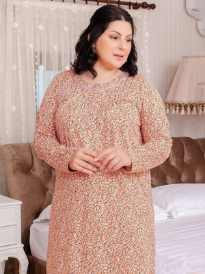 Купить Байковая ночная сорочка большого размера SABRINA U11452 в Украина в Lingerie.ua - Одяг для дому та відпочинку, Фото 4