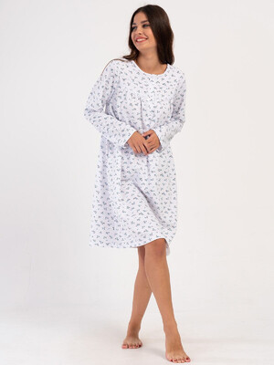 Купить Байковая ночная сорочка с длинным рукавом VIENETTA 1617103039 в Украина в Lingerie.ua - Одяг для дому та відпочинку, Фото 6