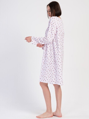 Купить Байковая ночная сорочка с длинным рукавом VIENETTA 1617103039 в Украина в Lingerie.ua - Одяг для дому та відпочинку, Фото 7