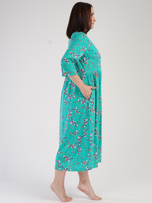 Купить Хлопковый халат большого размера на пуговицах VIENETTA 3030100542 в Украина в Lingerie.ua - Одяг для дому та відпочинку, Фото 2