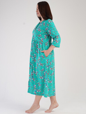 Купить Хлопковый халат большого размера на пуговицах VIENETTA 3030100542 в Украина в Lingerie.ua - Одяг для дому та відпочинку, Фото 5