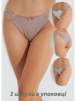 Купить Трусики женские бразилианы с кружевом комплект 3 в 1 SEVIM 14962 в Украина в Lingerie.ua - Одяг для дому та відпочинку, Фото 1