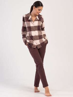 Купить Хлопковая женская классическая пижама VIENETTA PINK 4040391003 в Украина в Lingerie.ua - Одяг для дому та відпочинку, Фото 1