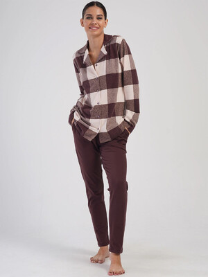 Купить Хлопковая женская классическая пижама VIENETTA PINK 4040391003 в Украина в Lingerie.ua - Одяг для дому та відпочинку, Фото 4