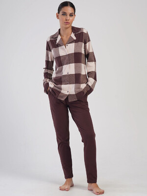 Купить Хлопковая женская классическая пижама VIENETTA PINK 4040391003 в Украина в Lingerie.ua - Одяг для дому та відпочинку, Фото 5