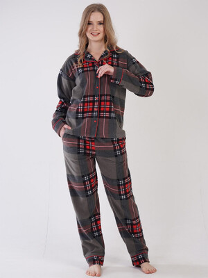 Купить Флисовая женская пижама на пуговицах VIENETTA 3100920246 в Украина в Lingerie.ua - Одяг для дому та відпочинку, Фото 6