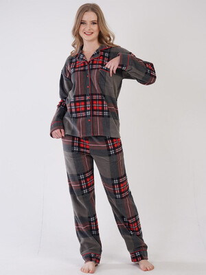 Купить Флисовая женская пижама на пуговицах VIENETTA 3100920246 в Украина в Lingerie.ua - Одяг для дому та відпочинку, Фото 4