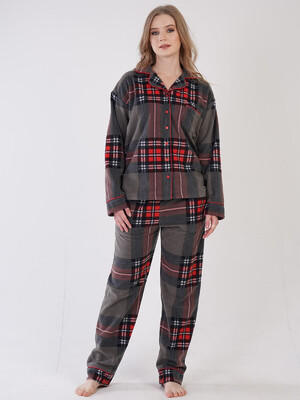 Купить Флисовая женская пижама на пуговицах VIENETTA 3100920246 в Украина в Lingerie.ua - Одяг для дому та відпочинку, Фото 3