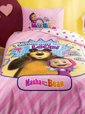 Купить Односпальный комплект постельного белья TАС Disney Masha And The Bear Super Cute с простыней на рези в Украина в Lingerie.ua - Одяг для дому та відпочинку, Фото 1