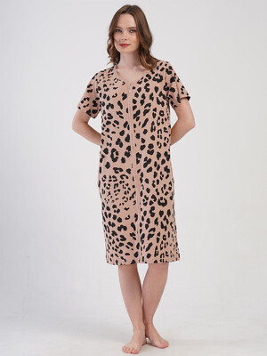 Купить Хлопковый женский халат большого размера на молнии VIENETTA 4080111661 в Украина в Lingerie.ua - Одяг для дому та відпочинку, Фото 4