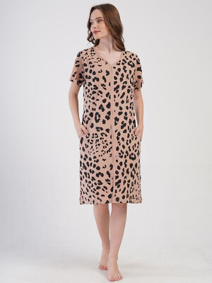 Купить Хлопковый женский халат большого размера на молнии VIENETTA 4080111661 в Украина в Lingerie.ua - Одяг для дому та відпочинку, Фото 7