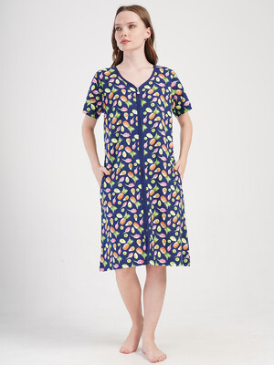 Купить Хлопковый халат на молнии с коротким рукавом VIENETTA 4092110231 в Украина