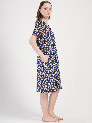 Купить Хлопковый халат на молнии с коротким рукавом VIENETTA 4092110231 в Украина в Lingerie.ua - Одяг для дому та відпочинку, Фото 2