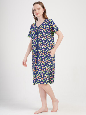 Купить Хлопковый халат на молнии с коротким рукавом VIENETTA 4092110231 в Украина в Lingerie.ua - Одяг для дому та відпочинку, Фото 4