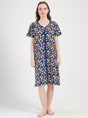 Купить Хлопковый халат на молнии с коротким рукавом VIENETTA 4092110231 в Украина в Lingerie.ua - Одяг для дому та відпочинку, Фото 5