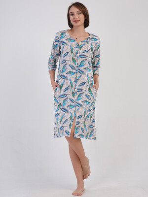 Купить Хлопковый халат женский на молнии VIENETTA 4082168866 в Украина в Lingerie.ua - Одяг для дому та відпочинку, Фото 2