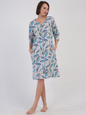 Купить Хлопковый халат женский на молнии VIENETTA 4082168866 в Украина в Lingerie.ua - Одяг для дому та відпочинку, Фото 7