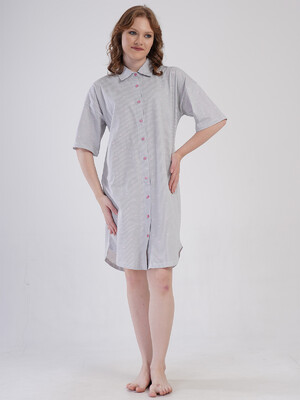 Купить Бавовняний халат на ґудзиках із коротким рукавом VIENETTA 4080312838 в Украина