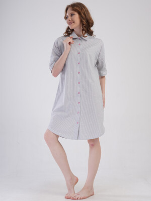 Купить Хлопковый халат на пуговицах с коротким рукавом VIENETTA 4080312838 в Украина в Lingerie.ua - Одяг для дому та відпочинку, Фото 2