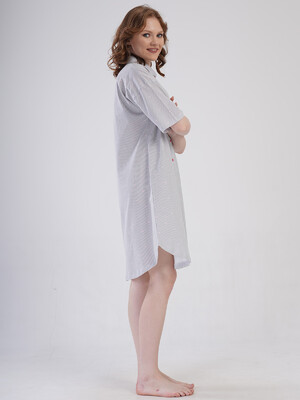 Купить Хлопковый халат на пуговицах с коротким рукавом VIENETTA 4080312838 в Украина в Lingerie.ua - Одяг для дому та відпочинку, Фото 3