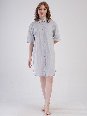 Купить Хлопковый халат на пуговицах с коротким рукавом VIENETTA 4080312838 в Украина в Lingerie.ua - Одяг для дому та відпочинку, Фото 4