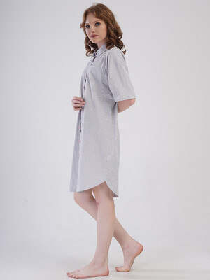 Купить Хлопковый халат на пуговицах с коротким рукавом VIENETTA 4080312838 в Украина в Lingerie.ua - Одяг для дому та відпочинку, Фото 6