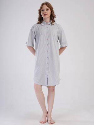 Купить Хлопковый халат на пуговицах с коротким рукавом VIENETTA 4080312838 в Украина в Lingerie.ua - Одяг для дому та відпочинку, Фото 8