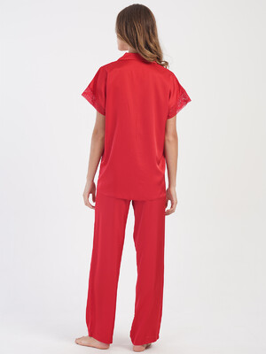 Купить Шелковая классическая пижама с коротким  рукавом VIENETTA 1617205156 в Украина в Lingerie.ua - Одяг для дому та відпочинку, Фото 2