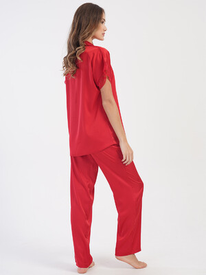 Купить Шелковая классическая пижама с коротким  рукавом VIENETTA 1617205156 в Украина в Lingerie.ua - Одяг для дому та відпочинку, Фото 4