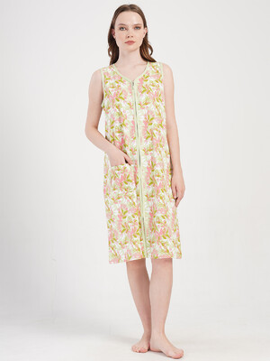 Купить Літній бавовняний халат жіночий на блискавці VIENETTA 4081660716 в Украина