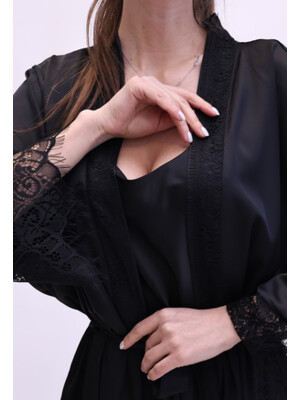 Купить Шелковый пеньюар халат с кружевом LINGERIE 170269-1 в Украина в Lingerie.ua - Одяг для дому та відпочинку, Фото 15