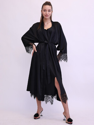 Купить Шелковый пеньюар халат с кружевом LINGERIE 170269-1 в Украина в Lingerie.ua - Одяг для дому та відпочинку, Фото 12