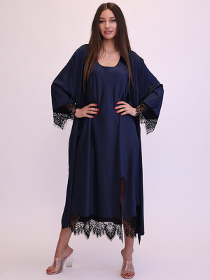 Купить Шелковый пеньюар халат с кружевом LINGERIE 170269-1 в Украина в Lingerie.ua - Одяг для дому та відпочинку, Фото 6