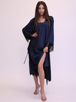 Купить Шелковый пеньюар халат с кружевом LINGERIE 170269-1 в Украина в Lingerie.ua - Одяг для дому та відпочинку, Фото 3