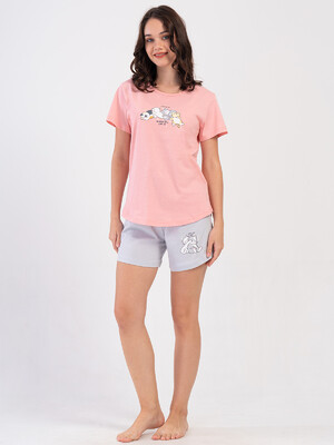 Купить Хлопковый комплект женский из футболки и шорт VIENETTA 4084050000 в Украина в Lingerie.ua - Одяг для дому та відпочинку, Видео