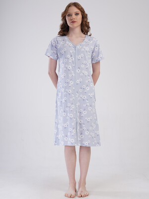 Купить Бавовняний халат на блискавці з коротким рукавом VIENETTA 4084820019 в Украина в Lingerie.ua - Одяг для дому та відпочинку, Фото 5