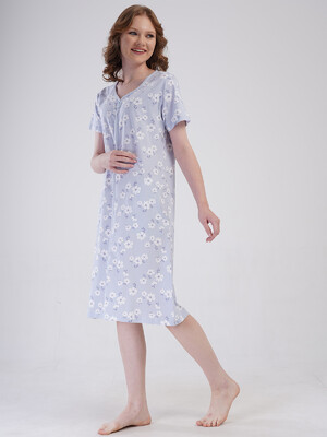 Купить Бавовняний халат на блискавці з коротким рукавом VIENETTA 4084820019 в Украина в Lingerie.ua - Одяг для дому та відпочинку, Фото 7