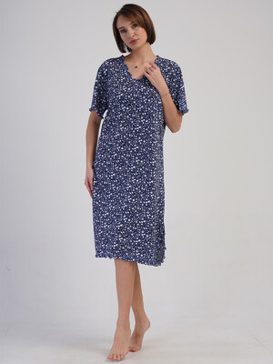 Купить Хлопковая туника большого размера с коротким рукавом VIENETTA 4081232850 в Украина в Lingerie.ua - Одяг для дому та відпочинку, Фото 2