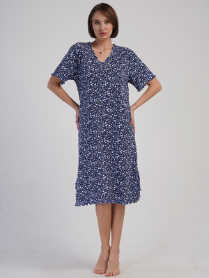 Купить Хлопковая туника большого размера с коротким рукавом VIENETTA 4081232850 в Украина в Lingerie.ua - Одяг для дому та відпочинку, Фото 4