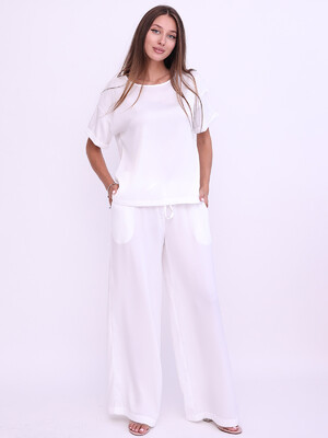 Купить Шовковий костюм із футболки та штанів LINGERIE 170774 в Украина