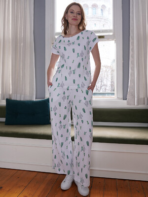 Купить Мусліновий літній костюм жіночий з брюками VIENETTA 4120250498 в Украина в Lingerie.ua - Одяг для дому та відпочинку, Фото 3